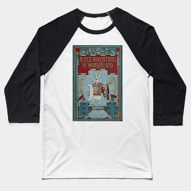 Alice In Wonderland And The Deck Of Cards Baseball T-Shirt by JoolyA